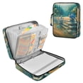 thumbnail image 1 of Haosy Accordion File Organizer Zipper Binder 500 Sheet 6-Tab Expanding File Folder Multi-Pocket 1.2 Inch 3 Ring Bluebirds and Forests, 1 of 7