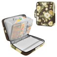 thumbnail image 1 of Haosy Accordion File Organizer Zipper Binder 500 Sheet 6-Tab Expanding File Folder Multi-Pocket 1.2 Inch 3 Ring Brown Cream Roses, 1 of 7