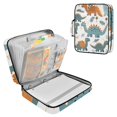 thumbnail image 1 of Haosy Accordion File Organizer Zipper Binder 500 Sheet 6-Tab Expanding File Folder Multi-Pocket 1.2 Inch 3 Ring Cartoon Dinosaurs Leaves, 1 of 7