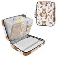 thumbnail image 1 of Haosy Accordion File Organizer Zipper Binder 500 Sheet 6-Tab Expanding File Folder Multi-Pocket 1.2 Inch 3 Ring Cute Beaver and Leaf, 1 of 7