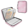 thumbnail image 1 of Haosy Accordion File Organizer Zipper Binder 500 Sheet 6-Tab Expanding File Folder Multi-Pocket 1.2 Inch 3 Ring Dreamy Pastel Pink, 1 of 7