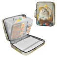 thumbnail image 1 of Haosy Accordion File Organizer Zipper Binder 500 Sheet 6-Tab Expanding File Folder Multi-Pocket 1.2 Inch 3 Ring Easter Egg with Cat, 1 of 7