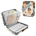 thumbnail image 1 of Haosy Accordion File Organizer Zipper Binder 500 Sheet 6-Tab Expanding File Folder Multi-Pocket 1.2 Inch 3 Ring Girl Play Guitar Tropical Leaf, 1 of 7