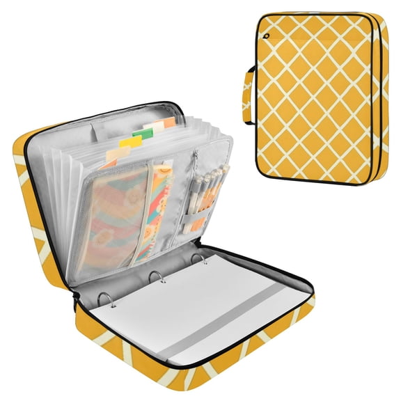 Haosy Accordion File Organizer Zipper Binder 500 Sheet 6-Tab Expanding File Folder Multi-Pocket 1.2 Inch 3 Ring Grid Lines