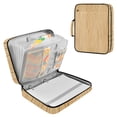 thumbnail image 1 of Haosy Accordion File Organizer Zipper Binder 500 Sheet 6-Tab Expanding File Folder Multi-Pocket 1.2 Inch 3 Ring Hand Drawn Wooden Grain, 1 of 7