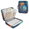 thumbnail image 1 of Haosy Accordion File Organizer Zipper Binder 500 Sheet 6-Tab Expanding File Folder Multi-Pocket 1.2 Inch 3 Ring Koi Fish Swimming, 1 of 7