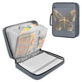 thumbnail image 1 of Haosy Accordion File Organizer Zipper Binder 500 Sheet 6-Tab Expanding File Folder Multi-Pocket 1.2 Inch 3 Ring Luxury Butterfly, 1 of 7