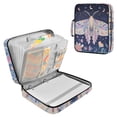 thumbnail image 1 of Haosy Accordion File Organizer Zipper Binder 500 Sheet 6-Tab Expanding File Folder Multi-Pocket 1.2 Inch 3 Ring Moth Moon Flower, 1 of 7