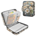 thumbnail image 1 of Haosy Accordion File Organizer Zipper Binder 500 Sheet 6-Tab Expanding File Folder Multi-Pocket 1.2 Inch 3 Ring Oil Painting Of Daisies, 1 of 7