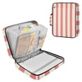 thumbnail image 1 of Haosy Accordion File Organizer Zipper Binder 500 Sheet 6-Tab Expanding File Folder Multi-Pocket 1.2 Inch 3 Ring Pale Red and Off-white Striped, 1 of 7