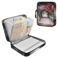 thumbnail image 1 of Haosy Accordion File Organizer Zipper Binder 500 Sheet 6-Tab Expanding File Folder Multi-Pocket 1.2 Inch 3 Ring Path with Trees and Flowers, 1 of 7