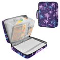thumbnail image 1 of Haosy Accordion File Organizer Zipper Binder 500 Sheet 6-Tab Expanding File Folder Multi-Pocket 1.2 Inch 3 Ring Pink Blue Plam Tree, 1 of 7