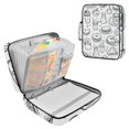 thumbnail image 1 of Haosy Accordion File Organizer Zipper Binder 500 Sheet 6-Tab Expanding File Folder Multi-Pocket 1.2 Inch 3 Ring Pizza Burger Fruit Line, 1 of 7