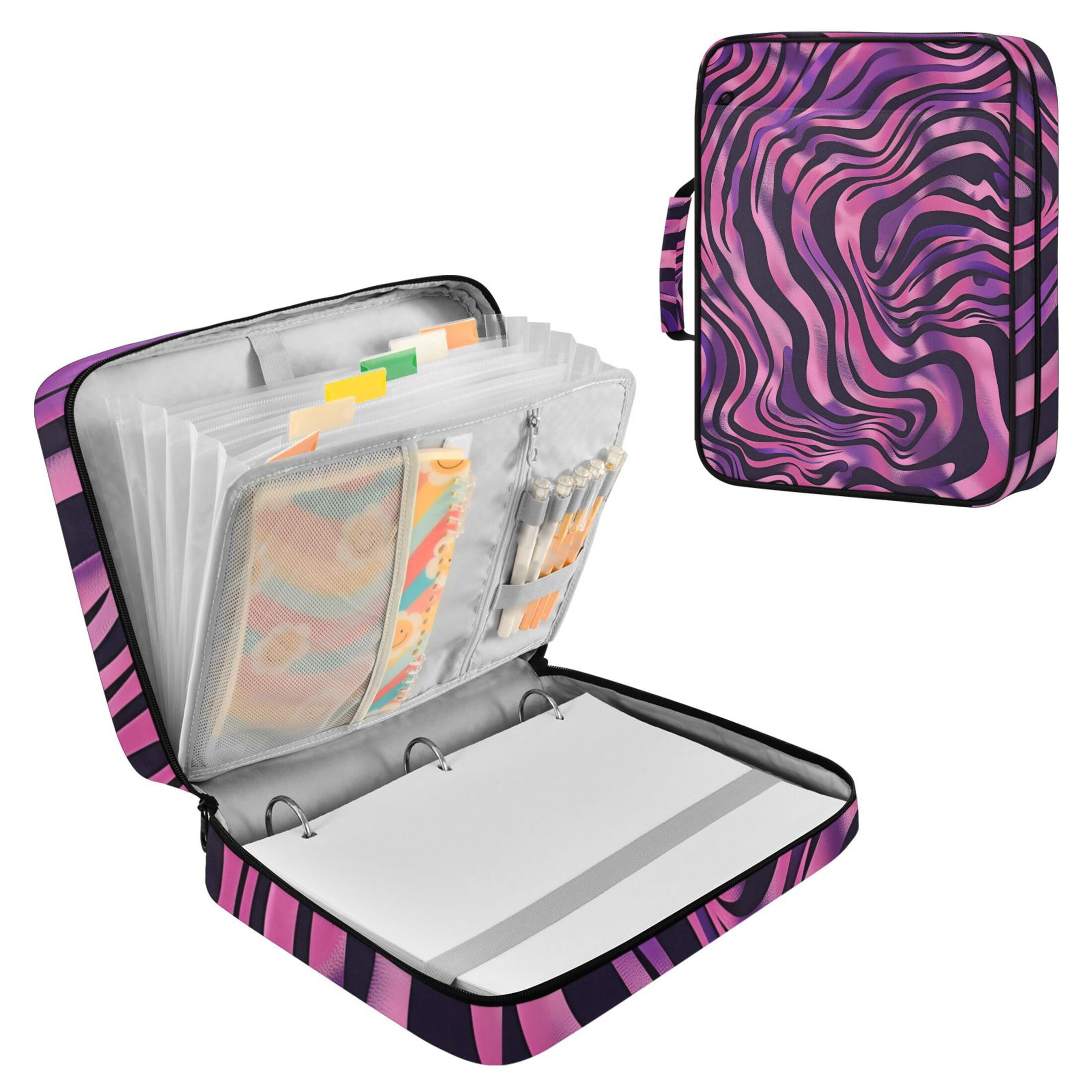 2 pack) Case-it The Dual, Two 1.5 inch D-Ring Zip Binder, Dual-121