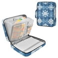 thumbnail image 1 of Haosy Accordion File Organizer Zipper Binder 500 Sheet 6-Tab Expanding File Folder Multi-Pocket 1.2 Inch 3 Ring Snowflakes on Checkerboard, 1 of 7