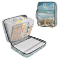 thumbnail image 1 of Haosy Accordion File Organizer Zipper Binder 500 Sheet 6-Tab Expanding File Folder Multi-Pocket 1.2 Inch 3 Ring Starfish Conch Sea, 1 of 7