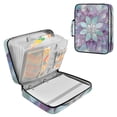 thumbnail image 1 of Haosy Accordion File Organizer Zipper Binder 500 Sheet 6-Tab Expanding File Folder Multi-Pocket 1.2 Inch 3 Ring Violet Floral Stained Glass, 1 of 7