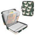 thumbnail image 1 of Haosy Accordion File Organizer Zipper Binder 500 Sheet 6-Tab Expanding File Folder Multi-Pocket 1.2 Inch 3 Ring White Duck on Green, 1 of 7