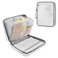 thumbnail image 1 of Haosy Accordion File Organizer Zipper Binder 500 Sheet 6-Tab Expanding File Folder Multi-Pocket 1.2 Inch 3 Ring White Soft Brush Stroke, 1 of 7