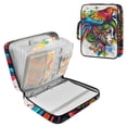 thumbnail image 1 of Haosy Accordion File Organizer Zipper Binder 500 Sheet 6-Tab Expanding File Folder Multi-Pocket 1.2 Inch 3 Ring Woman with Colorful Parrot, 1 of 7