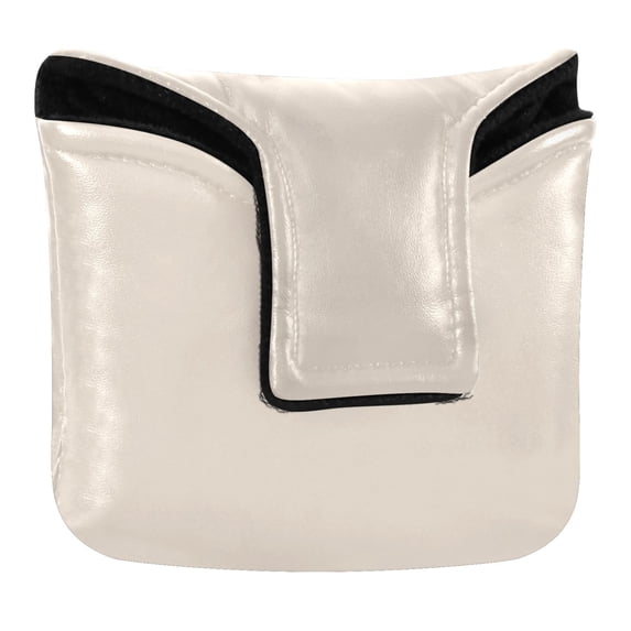 Haosy Apricot Golf Mallet Putter Cover Strong Magnetic Leather Golf Club Headcover Closure