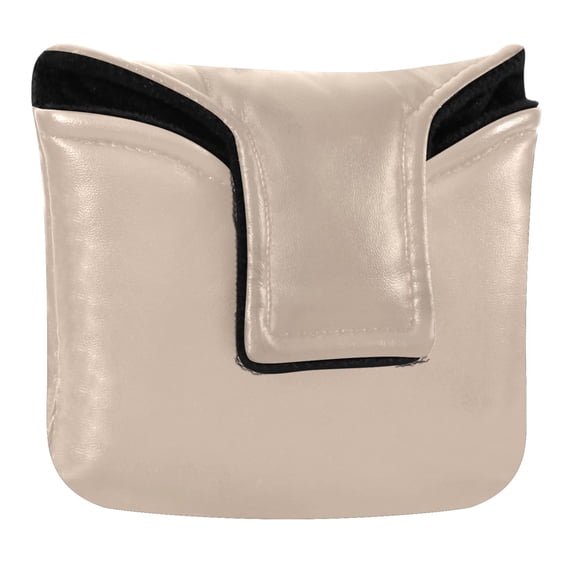 Haosy Apricot Golf Mallet Putter Cover Strong Magnetic Leather Golf Club Headcover Closure