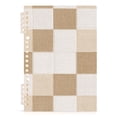 thumbnail image 1 of Haosy Beige Brown White Checkered Notebooks 1-subject Journal 60 Sheets A5 College Ruled Paper Detachable Ring 8.3"x5.7", 1 of 8