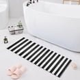 thumbnail image 1 of Haosy Black and White Striped Bathroom Rugs Non Slip Absorbent Soft Plush Quick Dry Bath Mat, 39"x20", 1 of 8