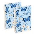 thumbnail image 1 of Haosy Blue Butterflies and Flowers Notebooks 2 Pcs 1-subject Journal 60 Sheets A5 College Ruled Paper Detachable Ring 8.3"x5.7", 1 of 8
