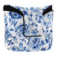 thumbnail image 1 of Haosy Blue and White Porcelain Floral Golf Mallet Putter Cover Strong Magnetic Leather Golf Club Headcover Closure, 1 of 7