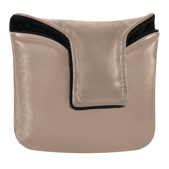 Haosy Bronze Brown Golf Mallet Putter Cover Strong Magnetic Leather Golf Club Headcover Closure