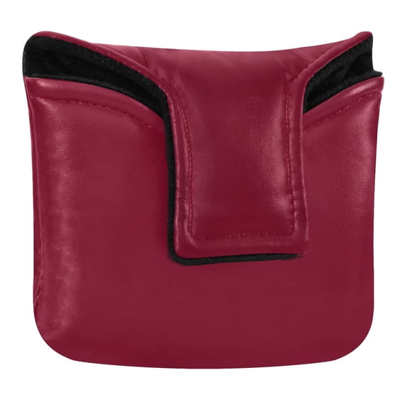 Haosy Burgundy Golf Mallet Putter Cover Strong Magnetic Leather Golf Club Headcover Closure