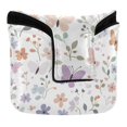 thumbnail image 1 of Haosy Butterflies and Flowers Golf Mallet Putter Cover Strong Magnetic Leather Golf Club Headcover Closure, 1 of 7