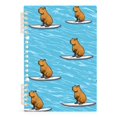 thumbnail image 1 of Haosy Capybara Surfer on Water Notebooks 1-subject Journal 60 Sheets A5 College Ruled Paper Detachable Ring 8.3"x5.7", 1 of 8