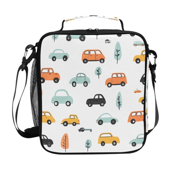 Haosy Cartoon Cars and Tree Reusable Lunch Box Men/Women Insulated Lunch Bag for School Picnic Travel