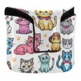 thumbnail image 1 of Haosy Cartoon Cats with Hat Golf Mallet Putter Cover Strong Magnetic Leather Golf Club Headcover Closure, 1 of 7