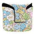 thumbnail image 1 of Haosy Cartoon Flower Rainbow Golf Mallet Putter Cover Strong Magnetic Leather Golf Club Headcover Closure, 1 of 7