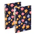 thumbnail image 1 of Haosy Cartoon Flowers and Dots Notebooks 2 Pcs 1-subject Journal 60 Sheets A5 College Ruled Paper Detachable Ring 8.3"x5.7", 1 of 8