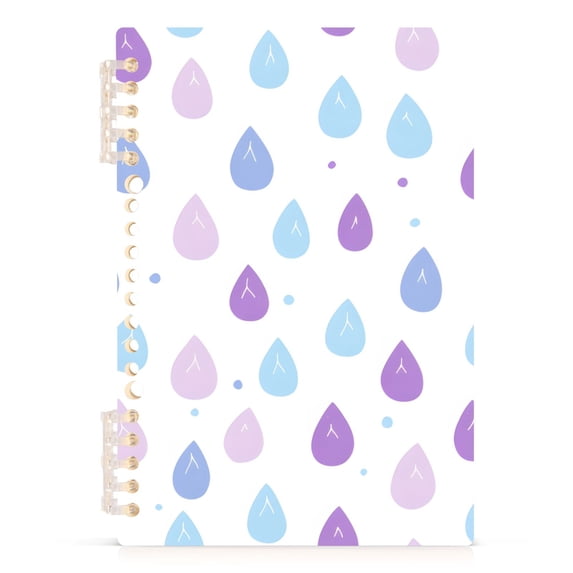 Haosy Cartoon Raindrop Notebooks 1-subject Journal 60 Sheets A5 College Ruled Paper Detachable Ring 8.3"x5.7"