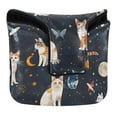 thumbnail image 1 of Haosy Cat Butterfly in Space Golf Mallet Putter Cover Strong Magnetic Leather Golf Club Headcover Closure, 1 of 7
