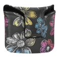 thumbnail image 1 of Haosy Chalk Paint Flowers Golf Mallet Putter Cover Strong Magnetic Leather Golf Club Headcover Closure, 1 of 7
