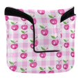 thumbnail image 1 of Haosy Cherry on Plaid Golf Mallet Putter Cover Strong Magnetic Leather Golf Club Headcover Closure, 1 of 7