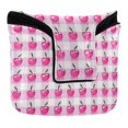 thumbnail image 1 of Haosy Cherry with Gingham Golf Mallet Putter Cover Strong Magnetic Leather Golf Club Headcover Closure, 1 of 7