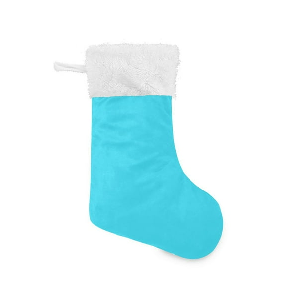 Haosy Christmas Stockings for Christmas Tree Fireplace Family Holiday Party 18 inch Light Blue