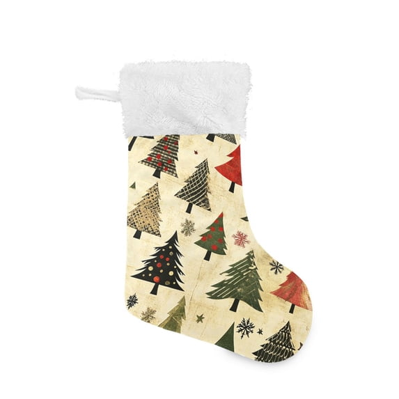 Haosy Christmas Stockings for Christmas Tree Fireplace Family Holiday Party 18 inch Retro Christmas Trees