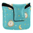 thumbnail image 1 of Haosy Clock Moon Star Golf Mallet Putter Cover Strong Magnetic Leather Golf Club Headcover Closure, 1 of 7