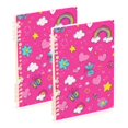 thumbnail image 1 of Haosy Cloud Star Flower Rainbow Butterfly Notebooks 2 Pcs 1-subject Journal 60 Sheets A5 College Ruled Paper Detachable Ring 8.3"x5.7", 1 of 8