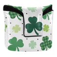 thumbnail image 1 of Haosy Clover with Green Plaid Golf Mallet Putter Cover Strong Magnetic Leather Golf Club Headcover Closure, 1 of 7