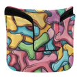 thumbnail image 1 of Haosy Colorful Bones Golf Mallet Putter Cover Strong Magnetic Leather Golf Club Headcover Closure, 1 of 7