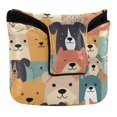 thumbnail image 1 of Haosy Colorful Cute Dogs Face Golf Mallet Putter Cover Strong Magnetic Leather Golf Club Headcover Closure, 1 of 7